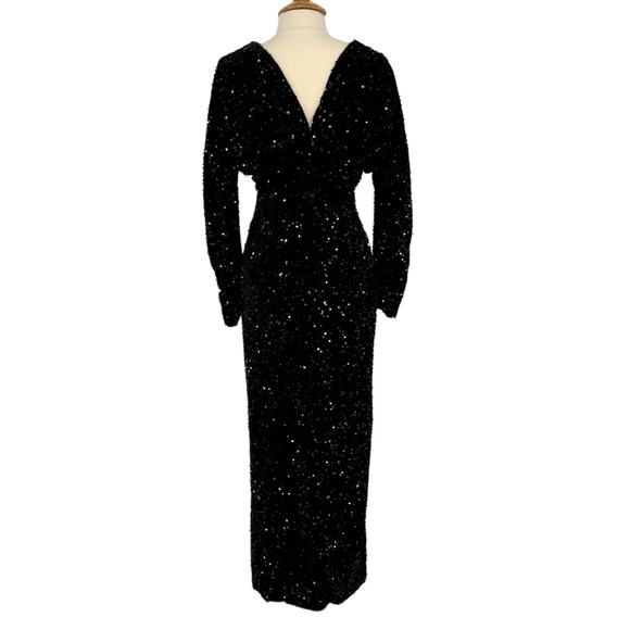 Fashion Nova One and Only Sequin Velvet Gown in Black Size Large NWOT - Picture 8 of 16